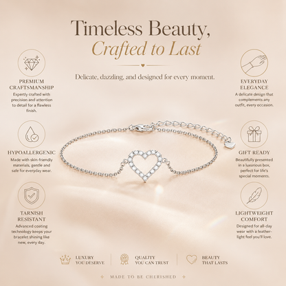 Pulseira Coração Moissanite 