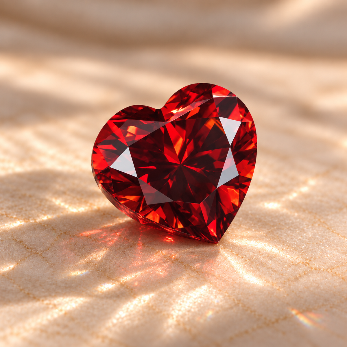 Pigeon Blood Red Heart Cut Moissanites