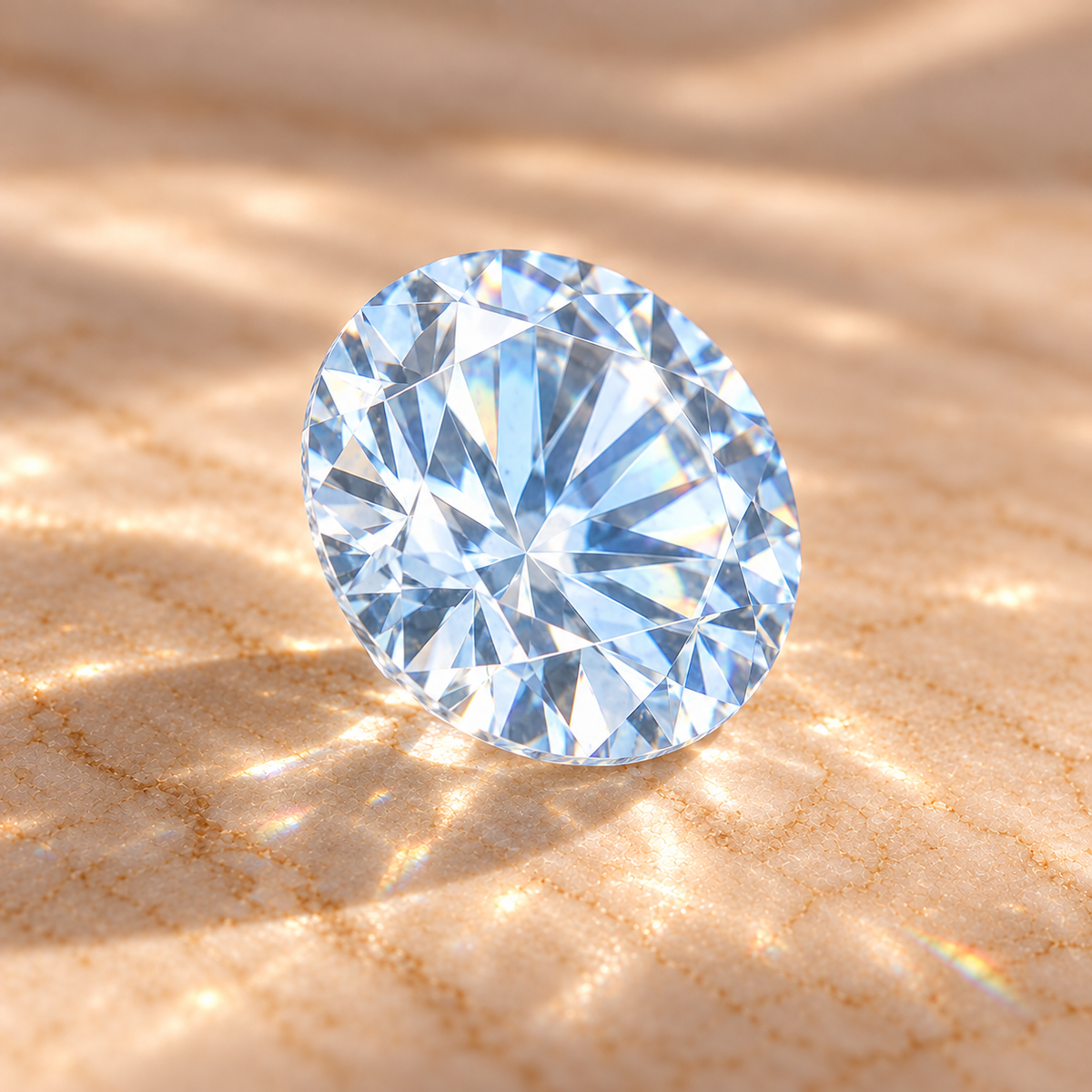 Baby Blue Round Brilliant Cut Moissanites