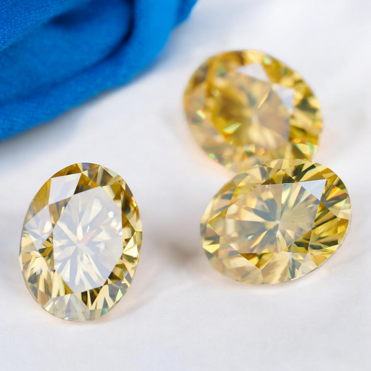 Sun Yellow Oval Cut Moissanites - Premium Jewelry from Dazzling Delights - Just $83.33! Shop now at Dazzling Delights