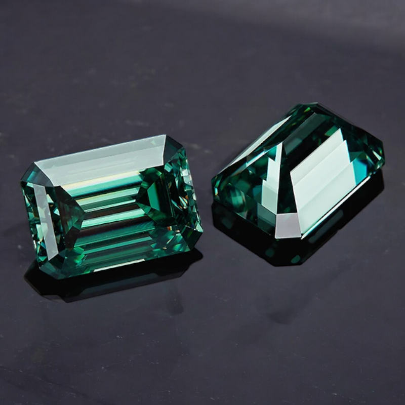 Emerald Green Emerald Cut Moissanites - Premium Jewelry from Dazzling Delights - Just $83.33! Shop now at Dazzling Delights