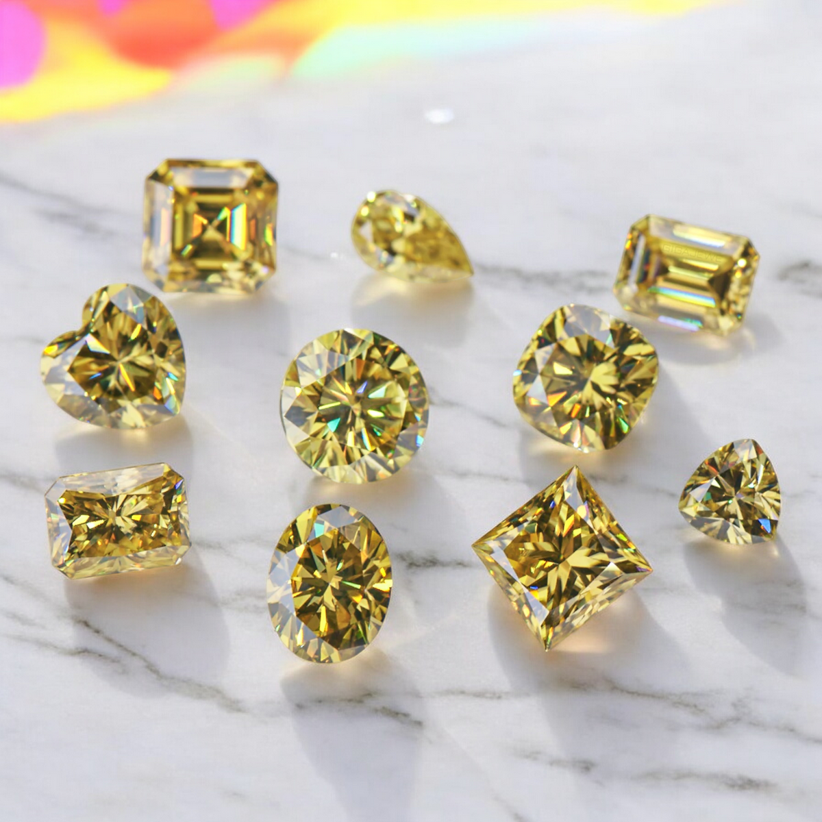 Sun Yellow Emerald Cut Moissanites - Premium Jewelry from Dazzling Delights - Just $83.33! Shop now at Dazzling Delights