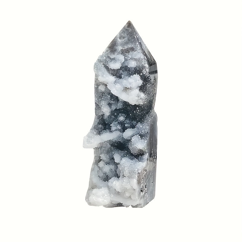 Smoky Druzy Quartz Crystal Tower – Grounding Energy, Shadow Work & Aura Cleansing Stone