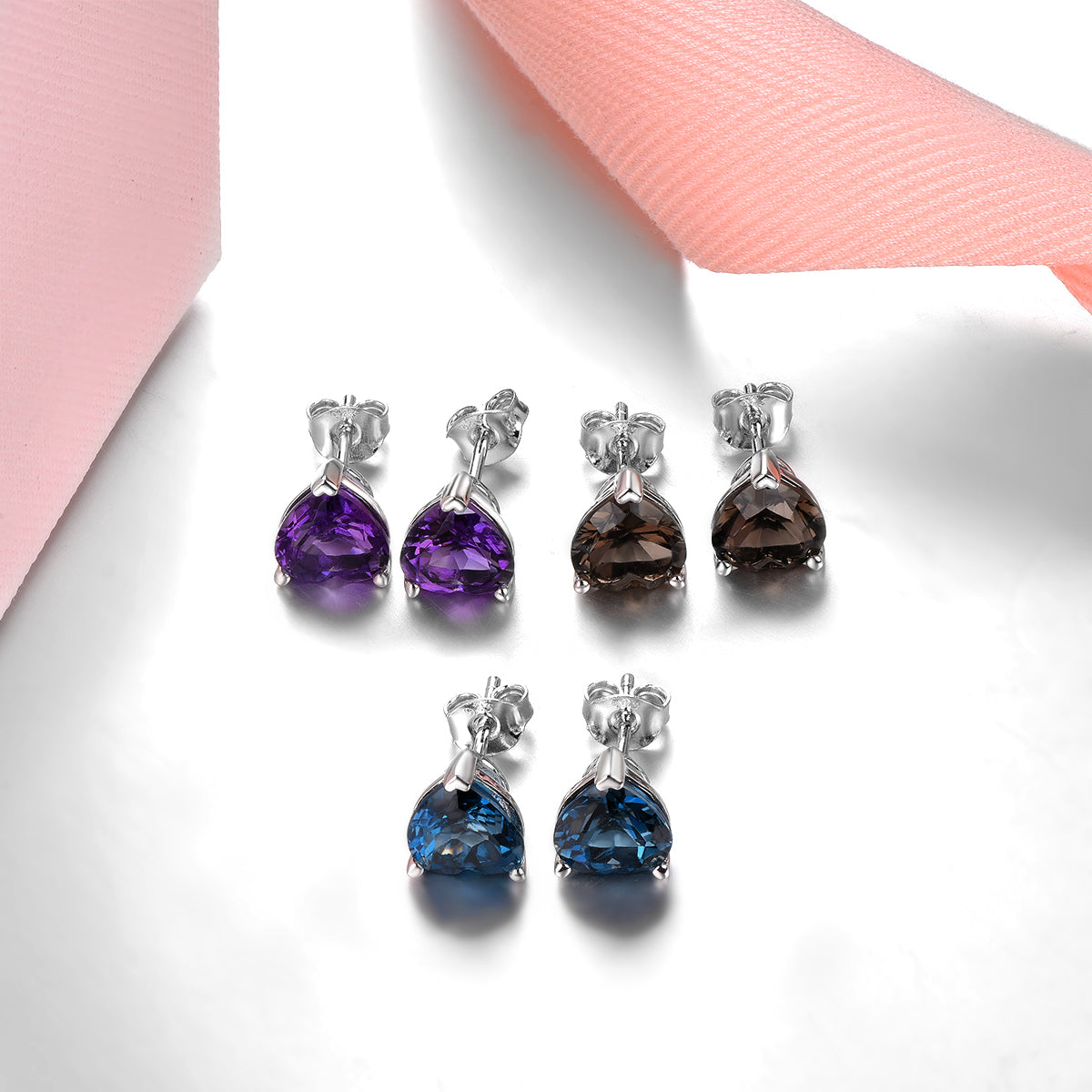 8x8mm 4.3ct Heart Cut Natural Gemstone Stud Earrings - Your Choice of Gemstone - Premium Jewelry from Dazzling Delights - Just $67.95! Shop now at Dazzling Delights