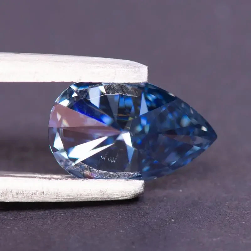 Royal Blue Pear Cut Moissanites - Premium Jewelry from Dazzling Delights - Just $83.33! Shop now at Dazzling Delights