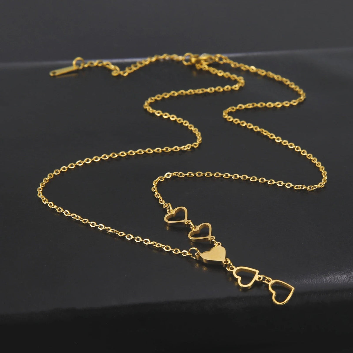 Titanium Five Heart Pendant Necklace - Premium Jewelry from Dazzling Delights - Just $27.95! Shop now at Dazzling Delights