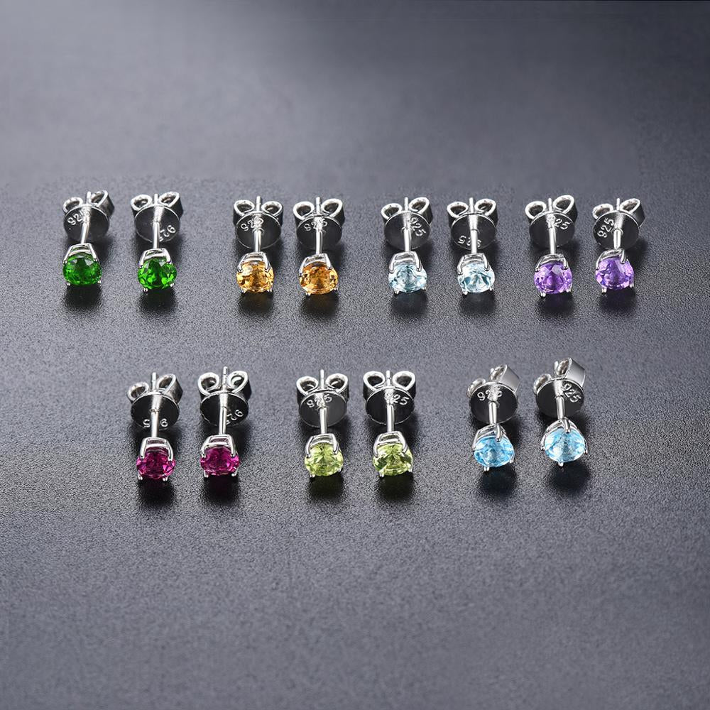 4mm Round Cut Natural Gemstone Stud Earrings - Your Choice of Gemstone - Premium Jewelry from Dazzling Delights - Just $63.95! Shop now at Dazzling Delights