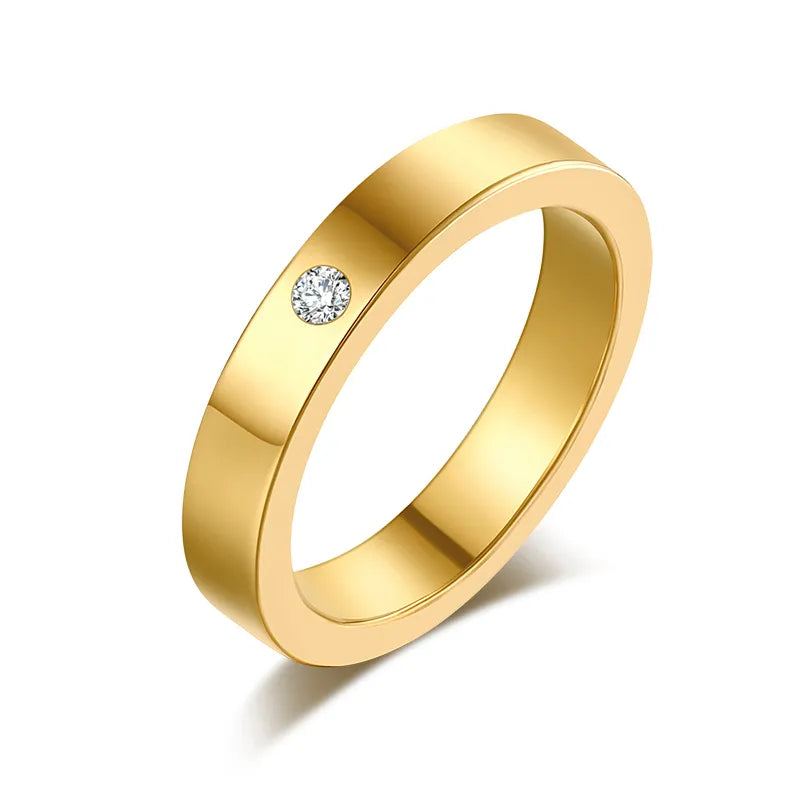Titanium Single Stone 5mm Wedding Band - Premium Jewelry from Dazzling Delights - Just $25.95! Shop now at Dazzling Delights