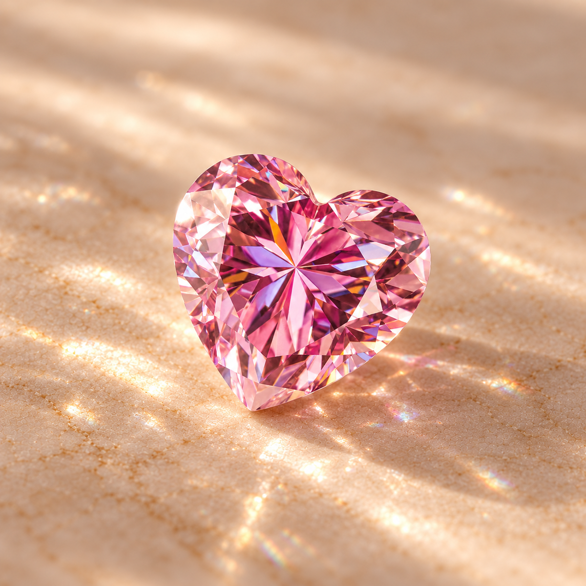 Soft Pink Heart Cut Moissanites