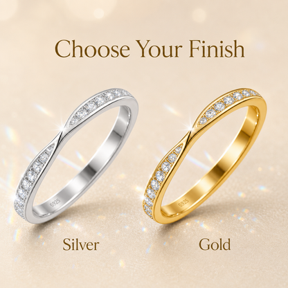 Anel elegante de meia eternidade de Moissanite