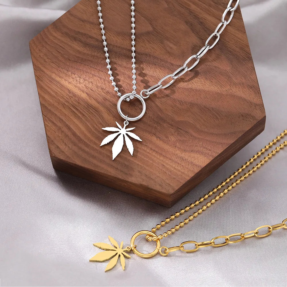 Titanium Leaf Pendant Necklace - Premium Jewelry from Dazzling Delights - Just $24.95! Shop now at Dazzling Delights
