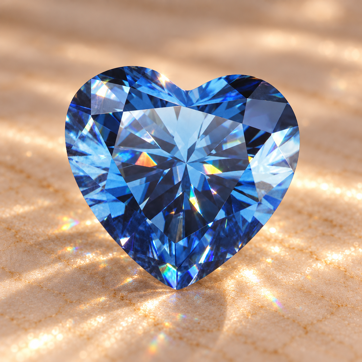 Royal Blue Heart Cut Moissanites