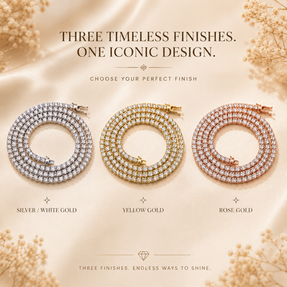 Colares redondos de tênis Moissanite com corte brilhante 