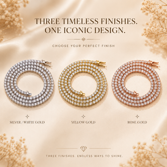 Colares redondos de tênis Moissanite com corte brilhante 
