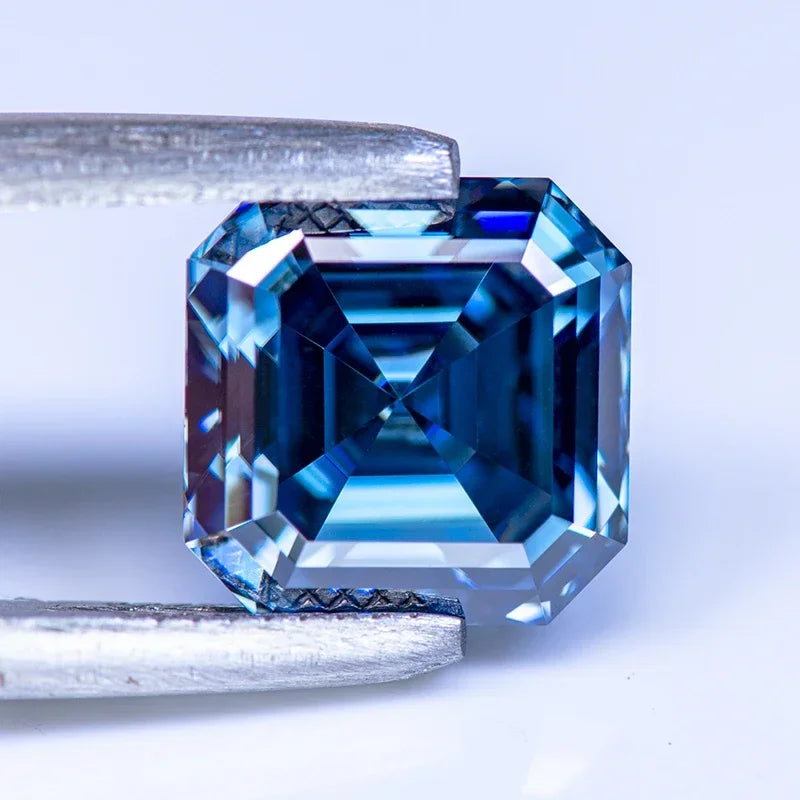 Royal Blue Asscher Cut Moissanites - Premium Jewelry from Dazzling Delights - Just $83.33! Shop now at Dazzling Delights