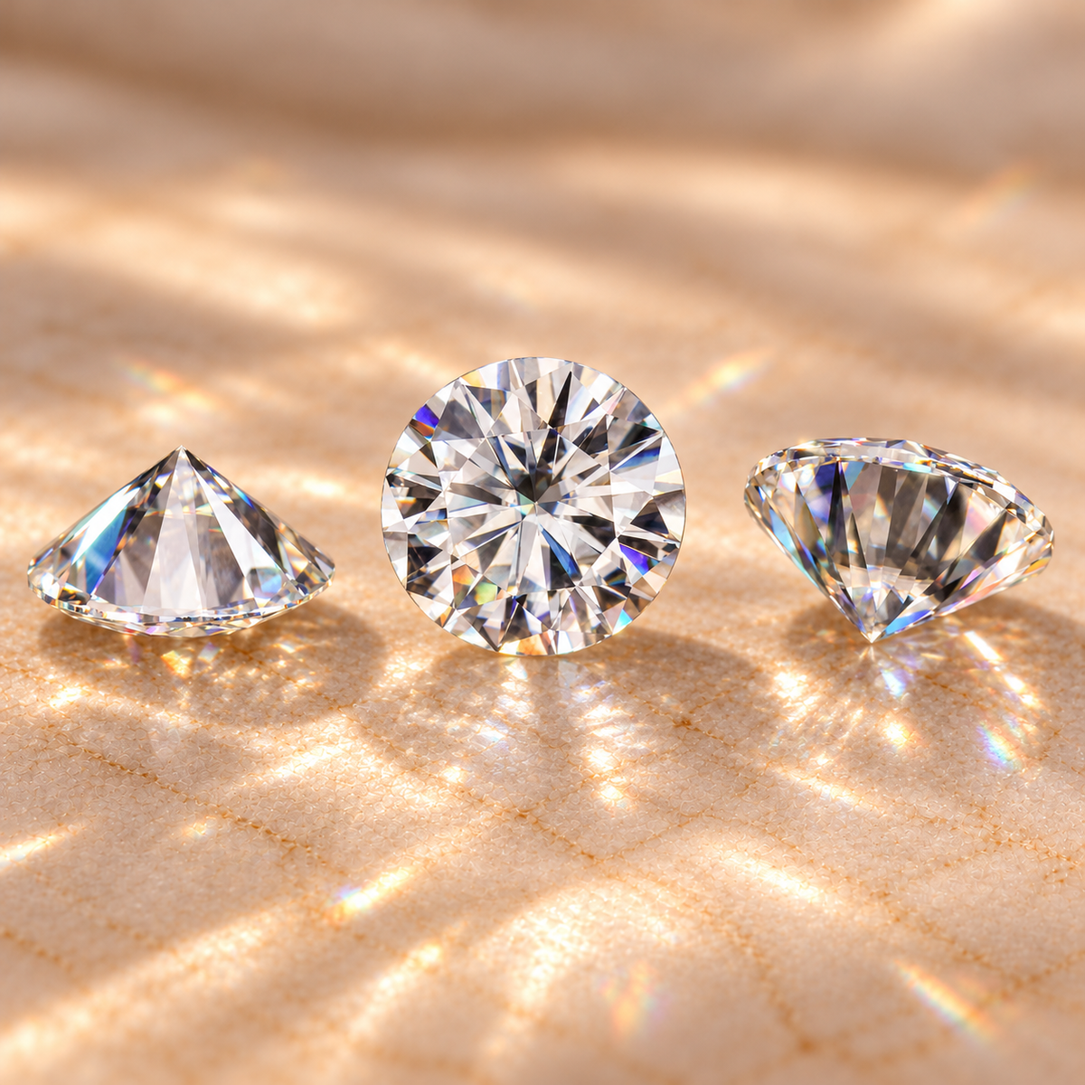 Moissanites Redondos com Corte Brilhante 