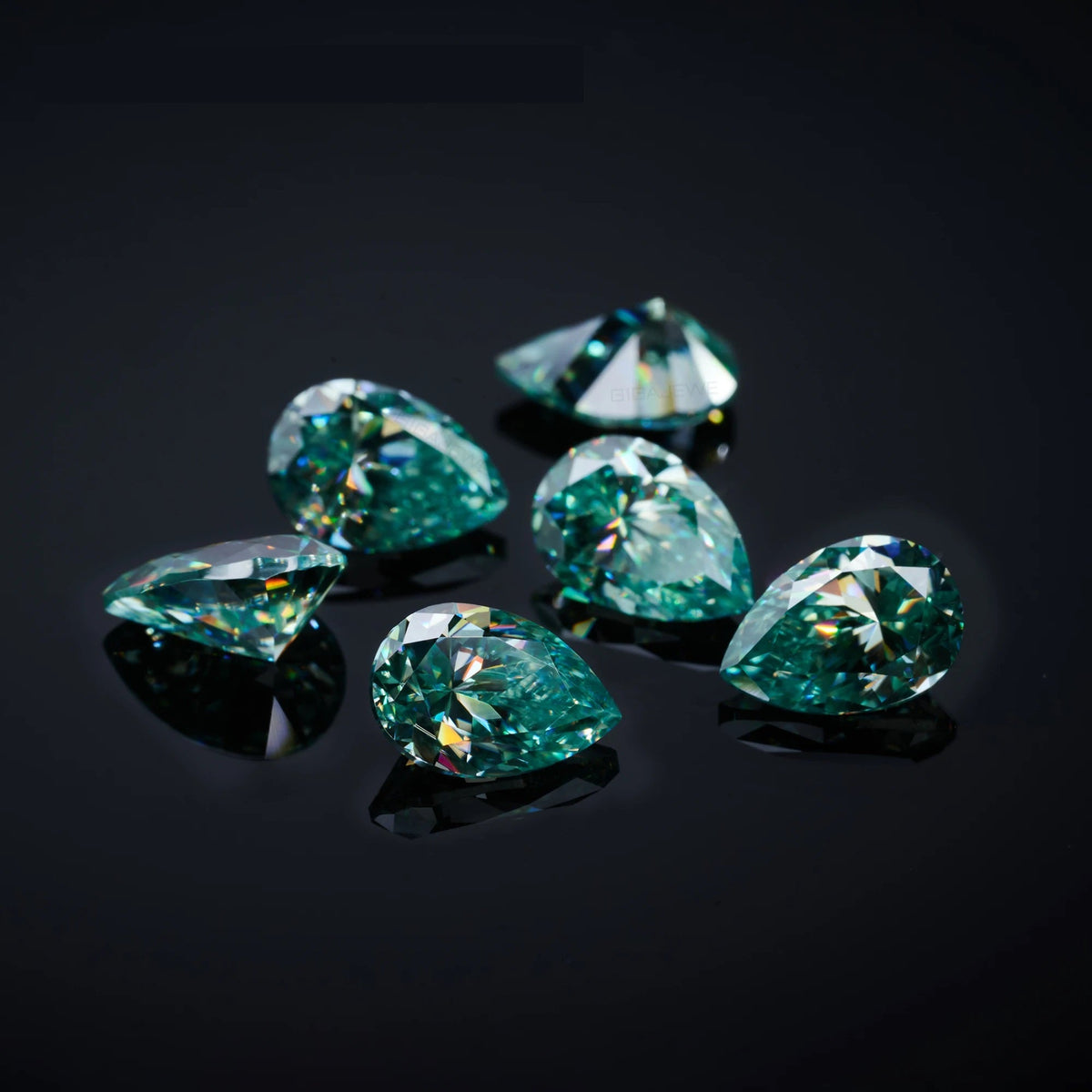 Bluish Green Pear Cut Moissanites - Premium Jewelry from Dazzling Delights - Just $83.33! Shop now at Dazzling Delights