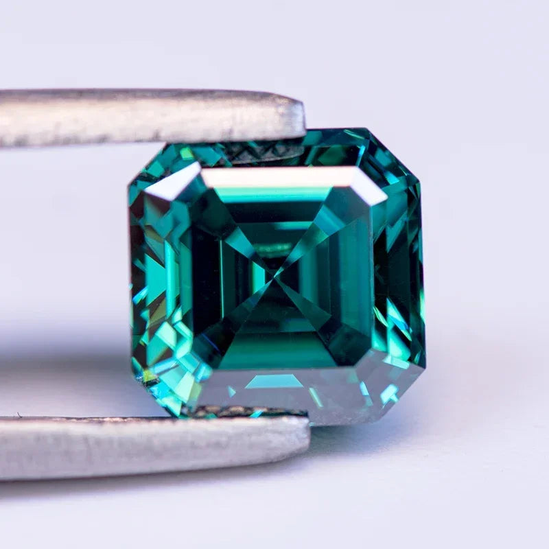 Emerald Green Asscher Cut Moissanites - Premium Jewelry from Dazzling Delights - Just $83.33! Shop now at Dazzling Delights