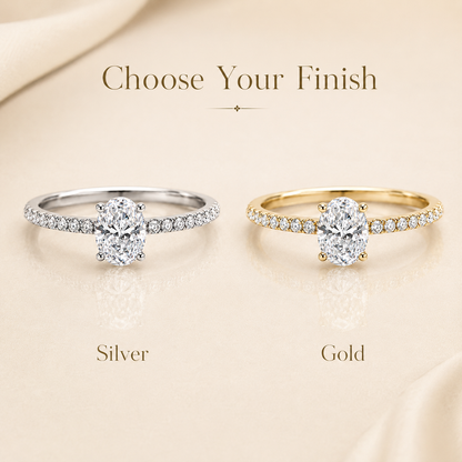 Anel Moissanite Corte Oval 