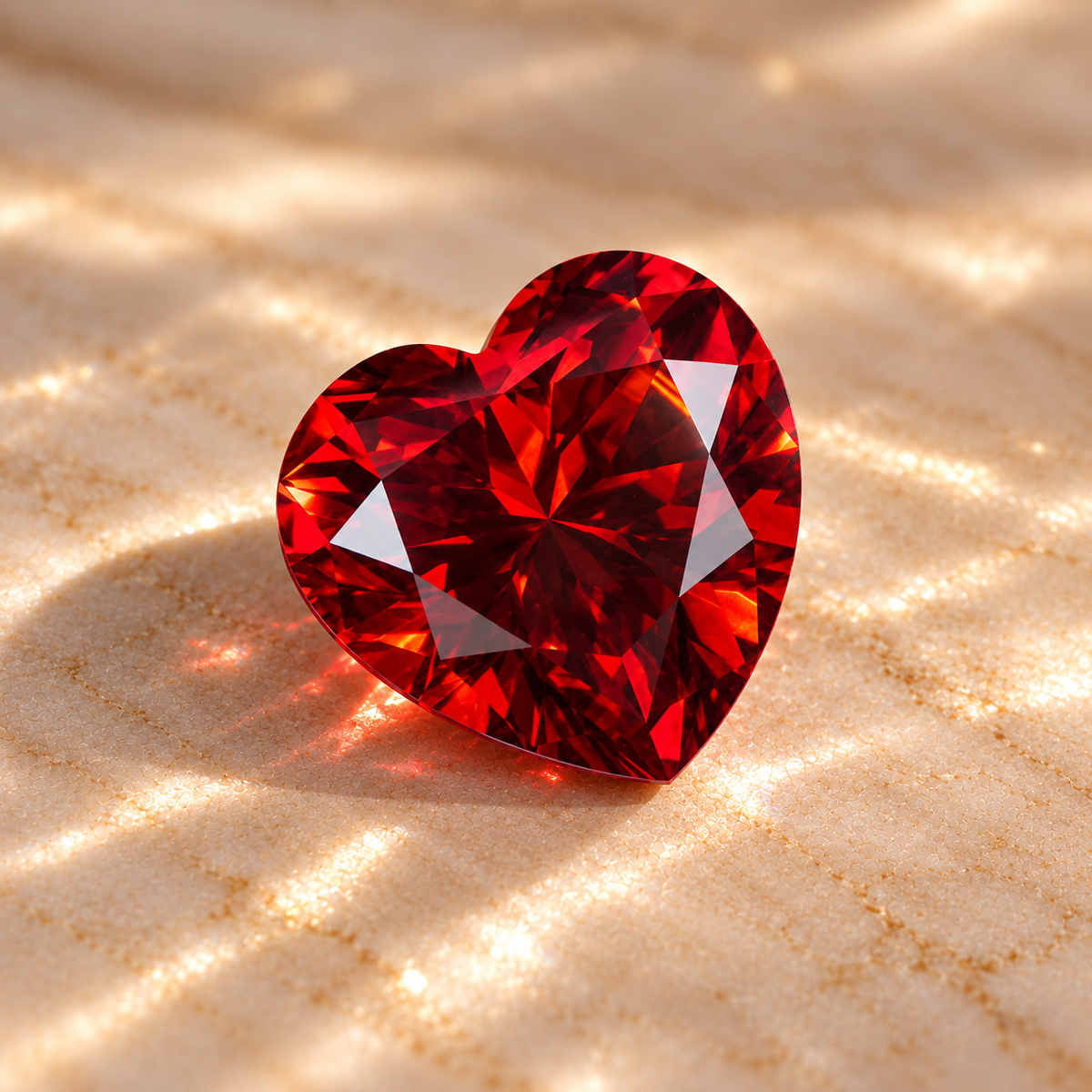 Pigeon Blood Red Heart Cut Moissanites