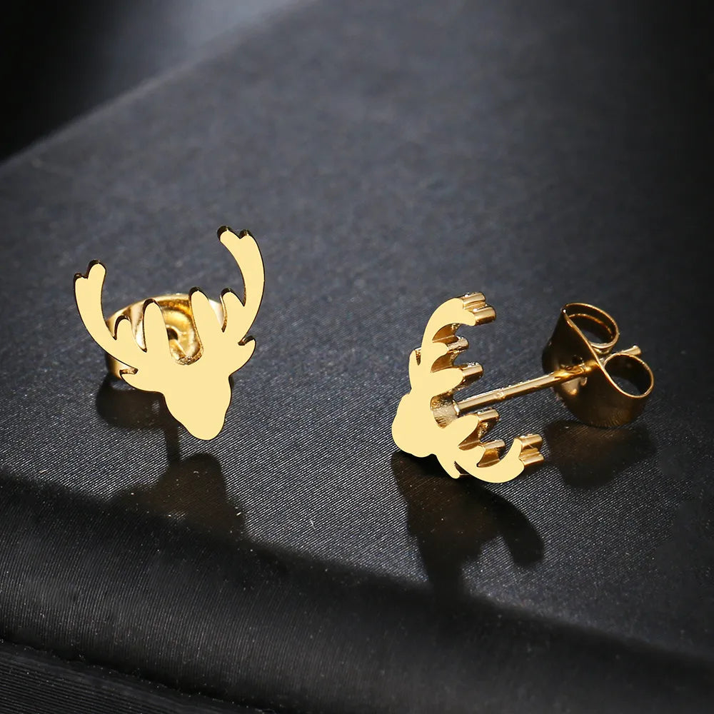 Titanium Reindeer Stud Earrings - Premium Jewelry from Dazzling Delights - Just $27.95! Shop now at Dazzling Delights