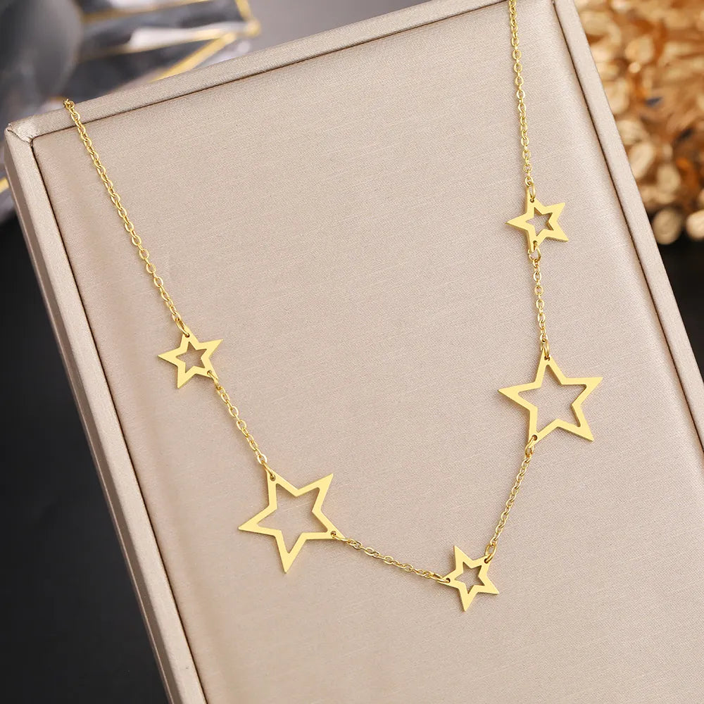 Titanium Five Star Pendant Necklace - Premium Jewelry from Dazzling Delights - Just $29.95! Shop now at Dazzling Delights