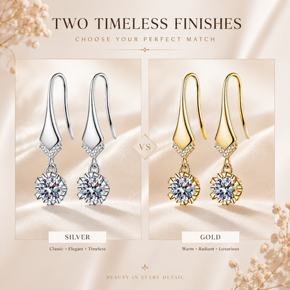 Elegantes brincos de moissanite de 6,5 mm 