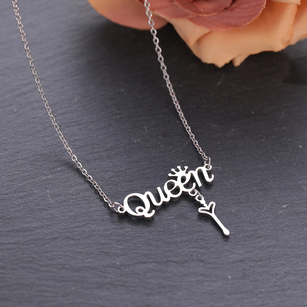 Titanium Queen Pendant Necklace - Premium Jewelry from Dazzling Delights - Just $24.95! Shop now at Dazzling Delights