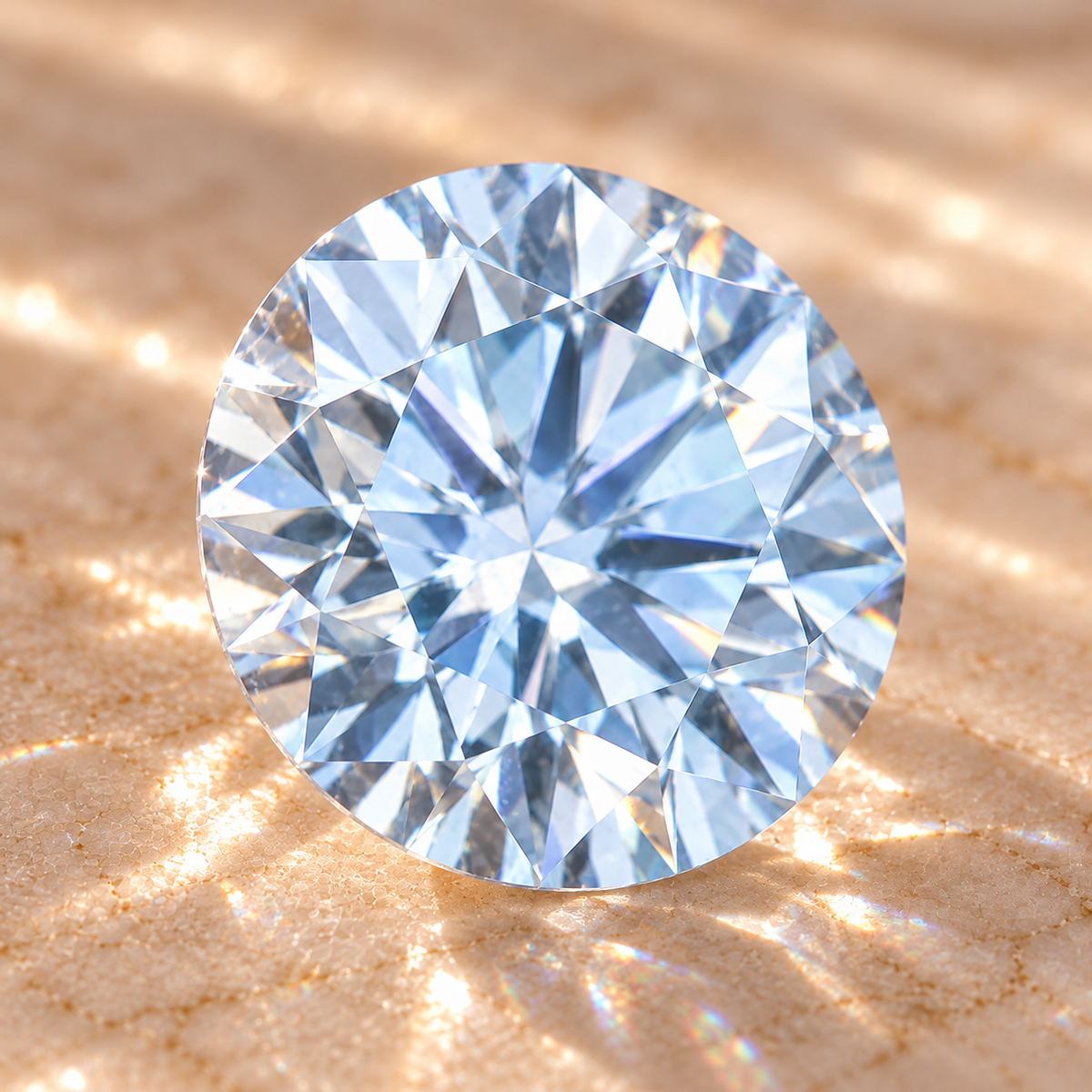 Baby Blue Round Brilliant Cut Moissanites