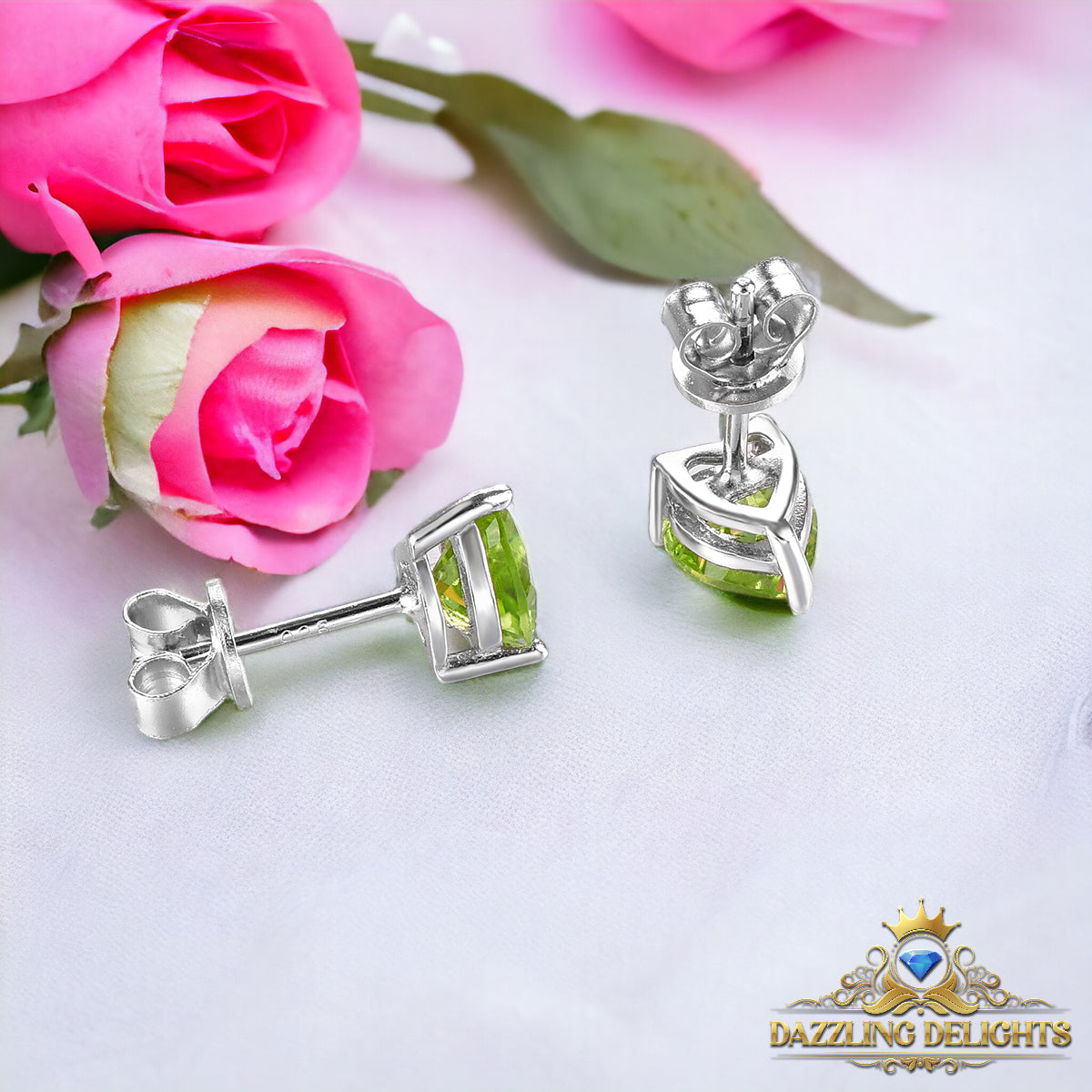 6x6mm Heart Cut Natural Gemstone Stud Earrings - Your Choice of Gemstone - Premium Jewelry from Dazzling Delights - Just $59.95! Shop now at Dazzling Delights