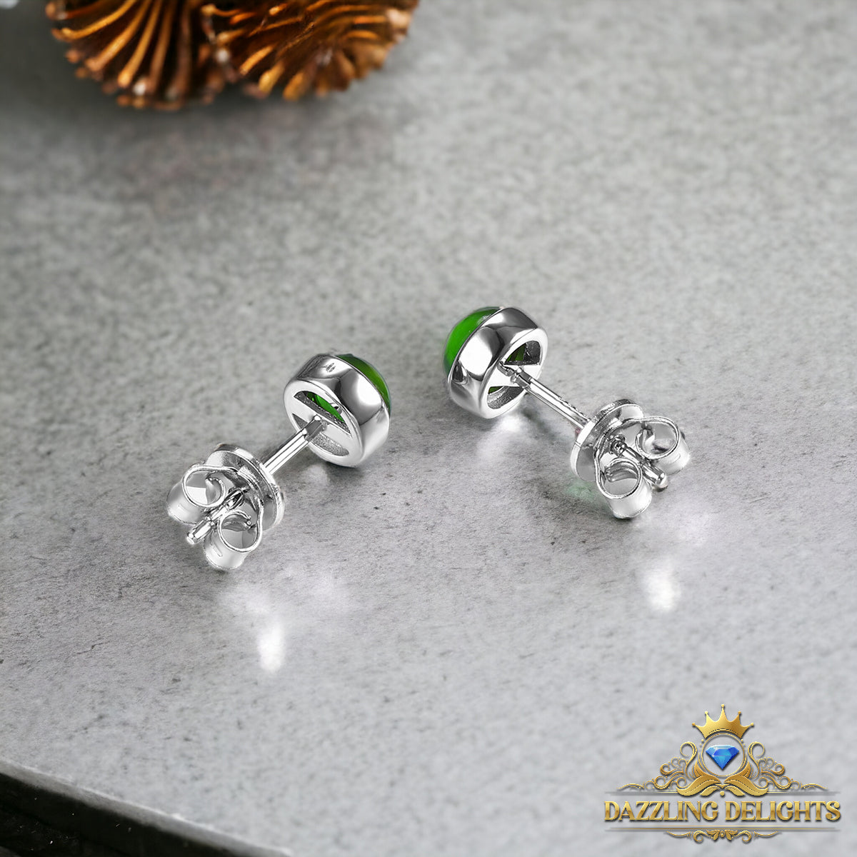5mm Round Cabochon Cut Natural Gemstone Stud Earrings - Your Choice of Gemstone - Premium Jewelry from Dazzling Delights - Just $55.95! Shop now at Dazzling Delights