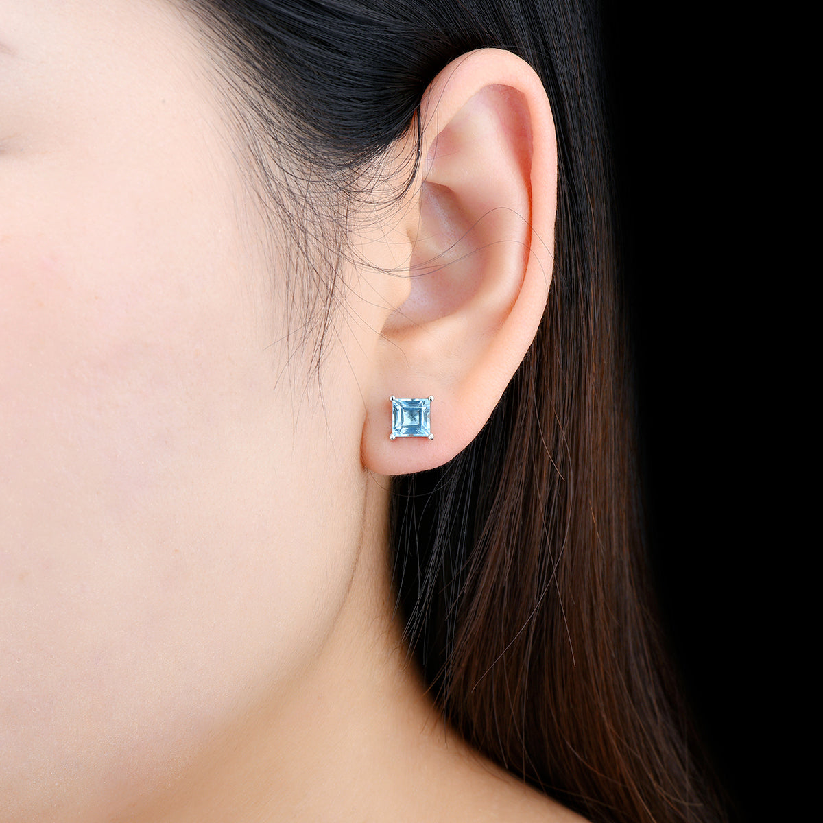 6mm Square Cut Natural Topaz Stud Earrings - Premium Jewelry from Dazzling Delights - Just $67.95! Shop now at Dazzling Delights