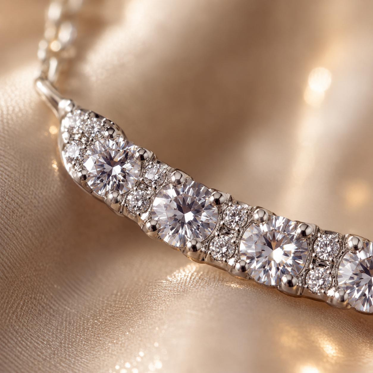 Colar com pingente de sorriso Moissanite 