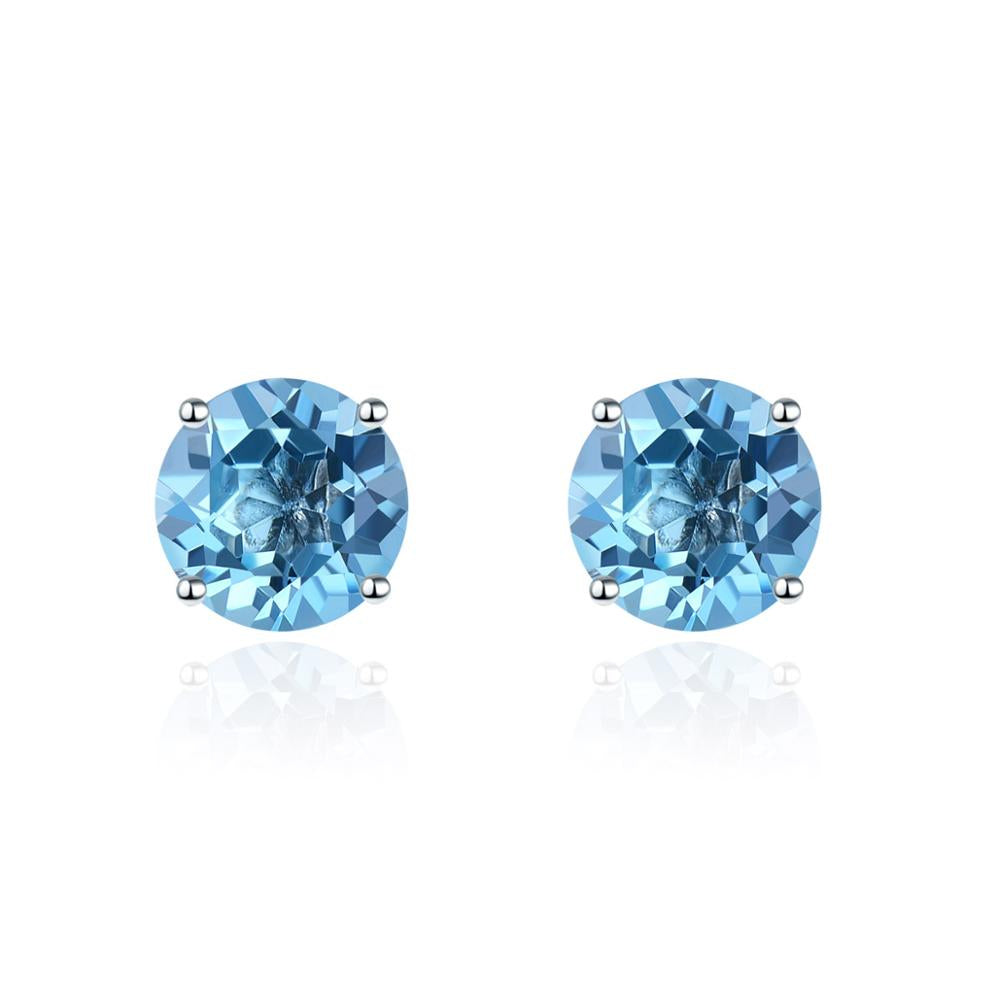 6mm Round Cut Natural Gemstone Stud Earrings - Your Choice of Gemstone - Premium Jewelry from Dazzling Delights - Just $74.95! Shop now at Dazzling Delights