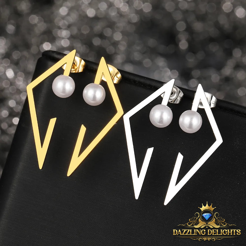 Titanium Inverted Triangle Stud Earrings - Premium Jewelry from Dazzling Delights - Just $27.95! Shop now at Dazzling Delights