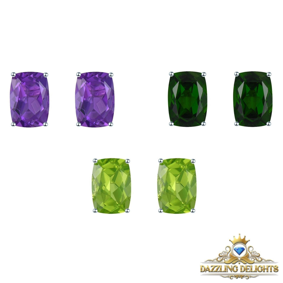7x5mm Antique Cut Natural Gemstone Stud Earrings - Your Choice of Gemstone - Premium Jewelry from Dazzling Delights - Just $55.95! Shop now at Dazzling Delights