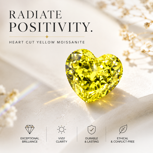 Vivid Canary Yellow Heart Cut Moissanites
