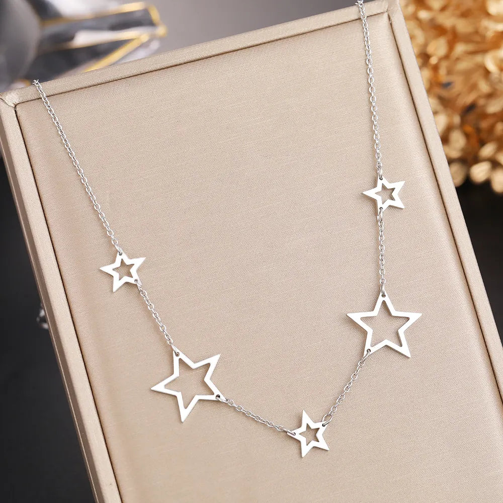 Titanium Five Star Pendant Necklace - Premium Jewelry from Dazzling Delights - Just $29.95! Shop now at Dazzling Delights