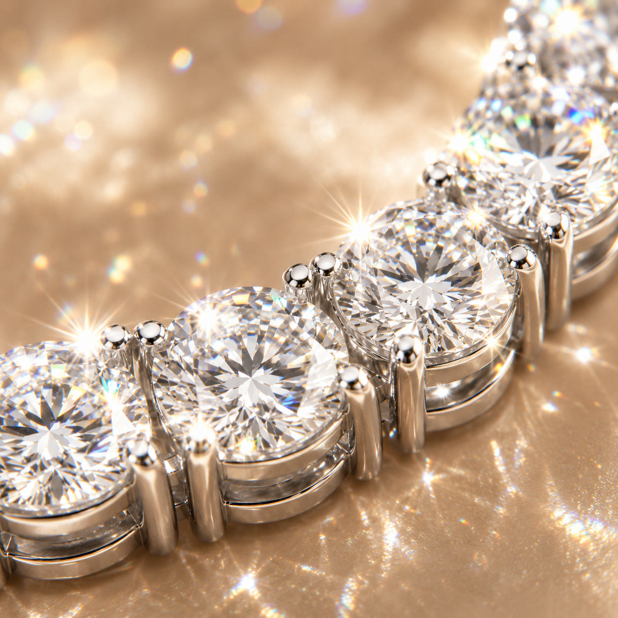 Colares redondos de tênis Moissanite com corte brilhante 