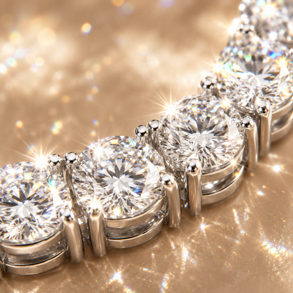 Colares redondos de tênis Moissanite com corte brilhante 