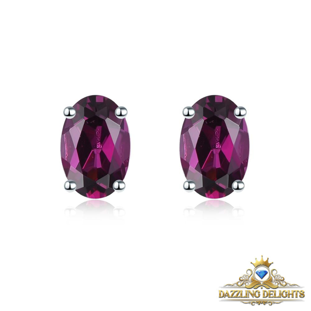 6x4mm Oval Cut Natural Gemstone Stud Earrings - Your Choice of Gemstone - Premium Jewelry from Dazzling Delights - Just $55.95! Shop now at Dazzling Delights