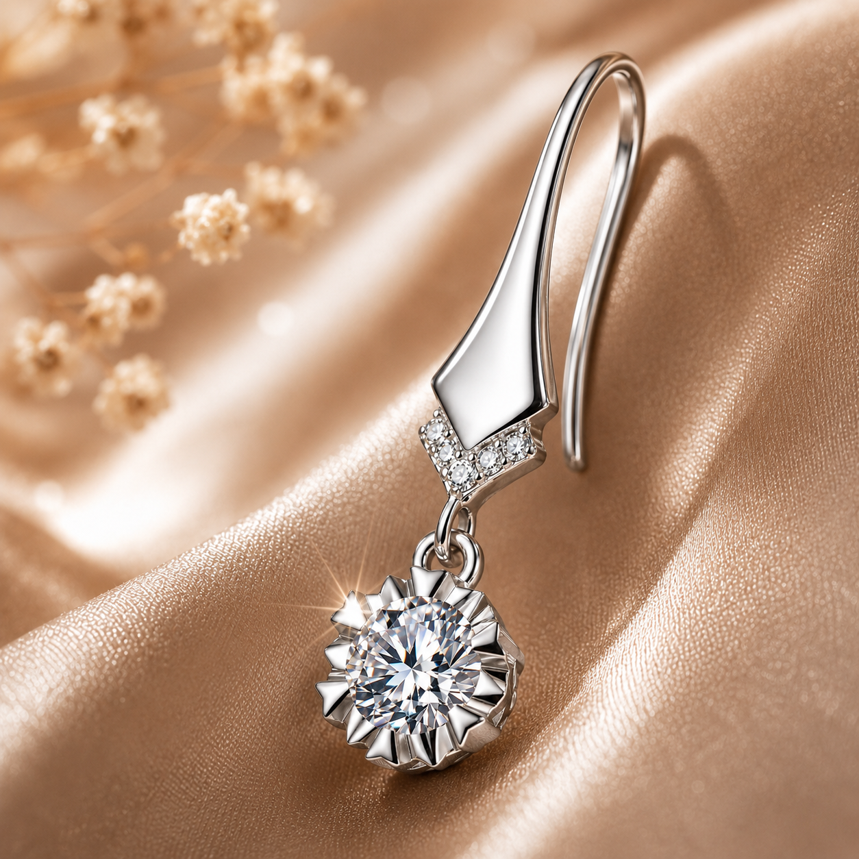 Elegantes brincos de moissanite de 6,5 mm 