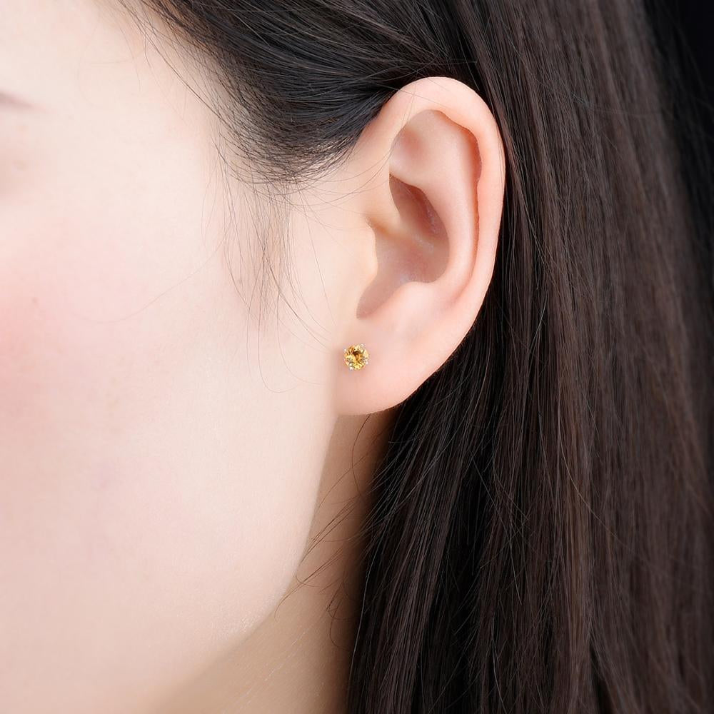 4mm Round Cut Natural Gemstone Stud Earrings - Your Choice of Gemstone - Premium Jewelry from Dazzling Delights - Just $63.95! Shop now at Dazzling Delights