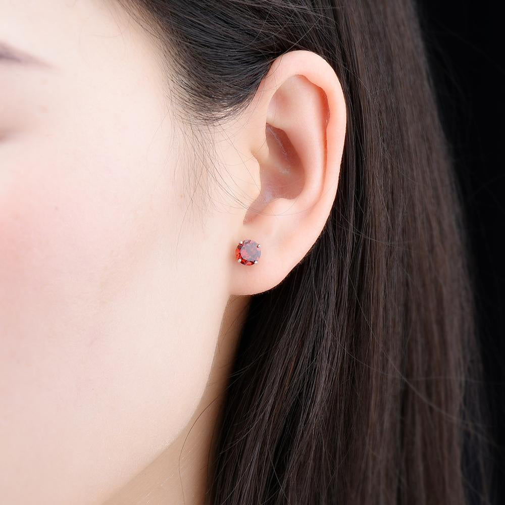 6mm Round Cut Natural Gemstone Stud Earrings - Your Choice of Gemstone - Premium Jewelry from Dazzling Delights - Just $74.95! Shop now at Dazzling Delights
