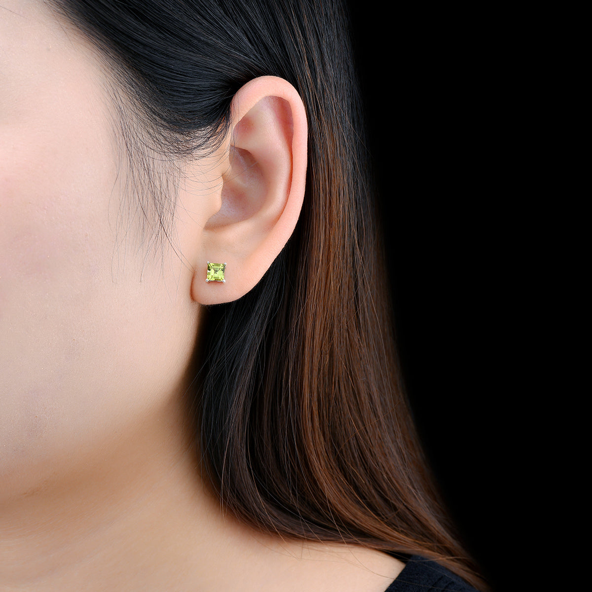 5mm Square Cut Natural Peridot Stud Earrings - Premium Jewelry from Dazzling Delights - Just $67.95! Shop now at Dazzling Delights