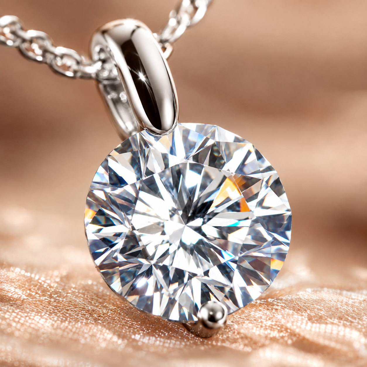 Colar com pingente de gota de moissanite 