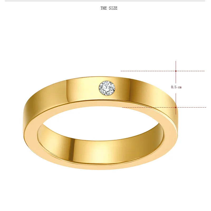 Titanium Single Stone 5mm Wedding Band - Premium Jewelry from Dazzling Delights - Just $25.95! Shop now at Dazzling Delights