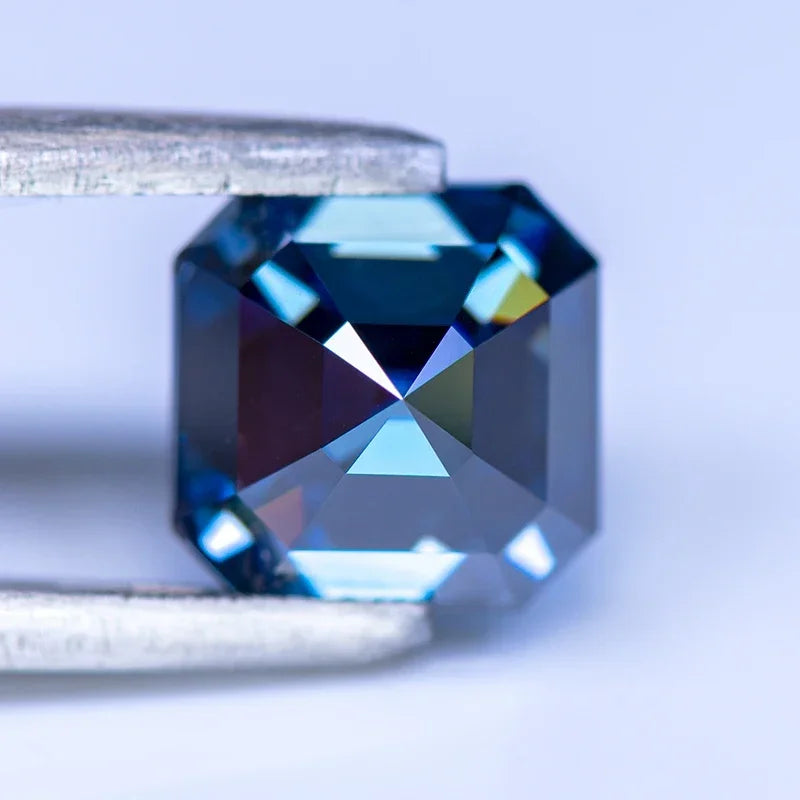 Royal Blue Asscher Cut Moissanites - Premium Jewelry from Dazzling Delights - Just $83.33! Shop now at Dazzling Delights