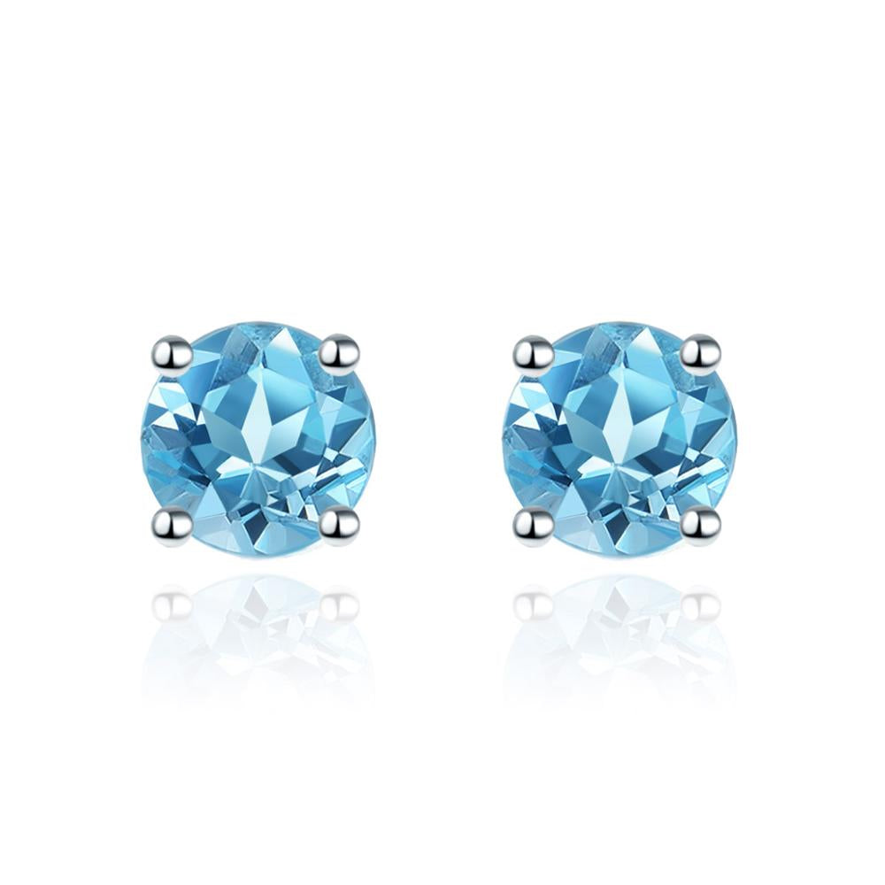 4mm Round Cut Natural Gemstone Stud Earrings - Your Choice of Gemstone - Premium Jewelry from Dazzling Delights - Just $63.95! Shop now at Dazzling Delights