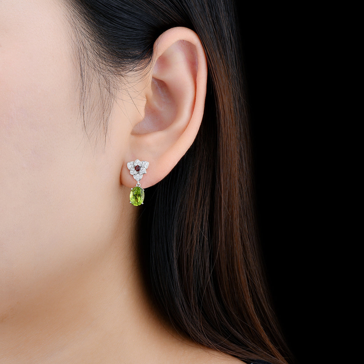 Natural Peridot and Garnet Earrings - Premium Jewelry from Dazzling Delights - Just $98.95! Shop now at Dazzling Delights